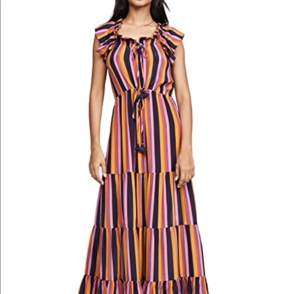 Figue Gianna Striped Silk Maxi Dress